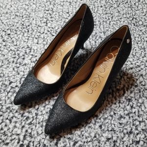 Calvin Klein Black Sparkle Nilly Heels